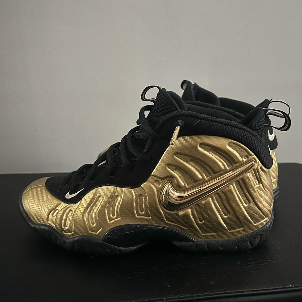 Nike Foamposite Pro Metallic Gold and Black Shoes